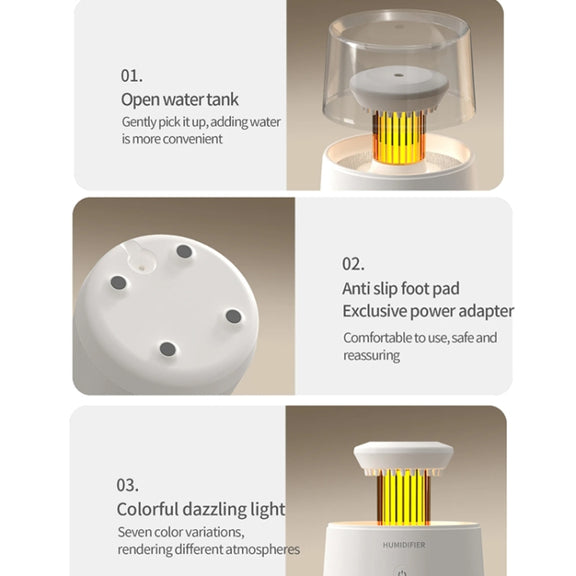 Raindrop Candlelight Aromatherapy Diffuser Air Humidifier with Colorful Lights EU Plug Black