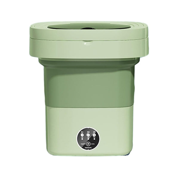 Fully Automatic Mini Foldable Washing Machine With Dehydration Function, Size: EU Plug(Green)