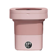 Fully Automatic Mini Foldable Washing Machine With Dehydration Function, Size: AU Plug(Pink)