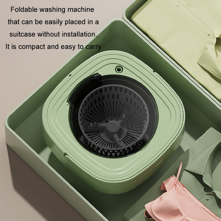 Fully Automatic Mini Foldable Washing Machine With Dehydration Function, Size: AU Plug(Green)