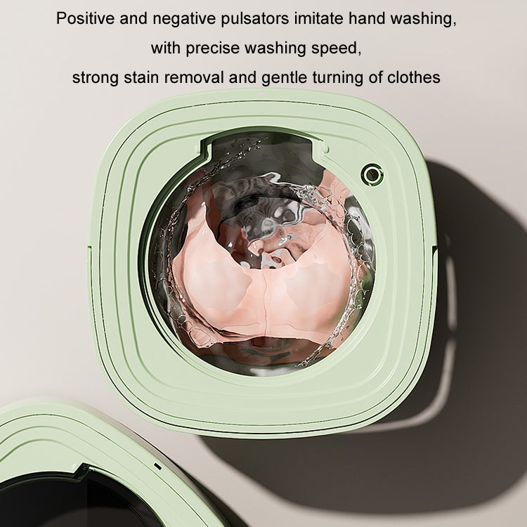 Fully Automatic Mini Foldable Washing Machine With Dehydration Function, Size: AU Plug(Green)