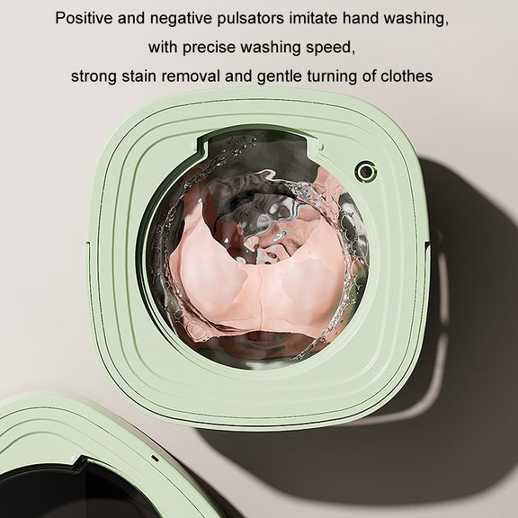 Fully Automatic Mini Foldable Washing Machine With Dehydration Function, Size: UK Plug(Pink)