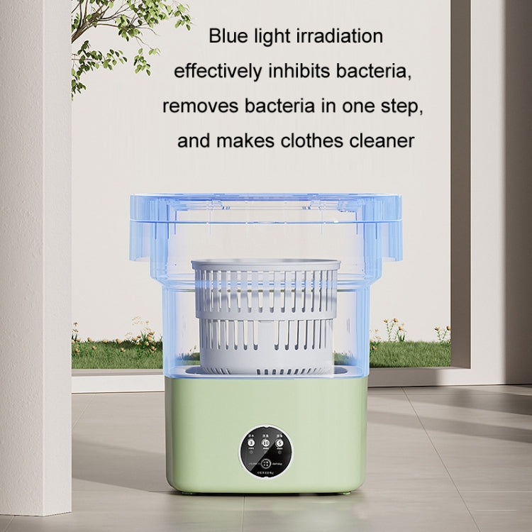 Fully Automatic Mini Foldable Washing Machine With Dehydration Function, Size: UK Plug(Green)