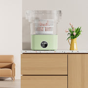 Fully Automatic Mini Foldable Washing Machine With Dehydration Function, Size: AU Plug(Green)