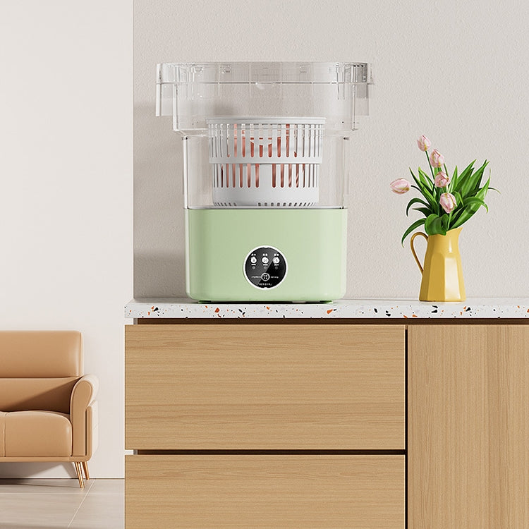 Fully Automatic Mini Foldable Washing Machine With Dehydration Function, Size: AU Plug(Green)