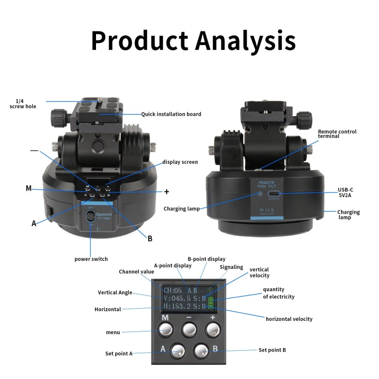 Desiontal YT-1500 Electric Gimbal Mobile Camera Live Streaming Panoramic Stabiliser With Rocker Rotation(Standard) - free shipping - PMC TechLife - Order now!