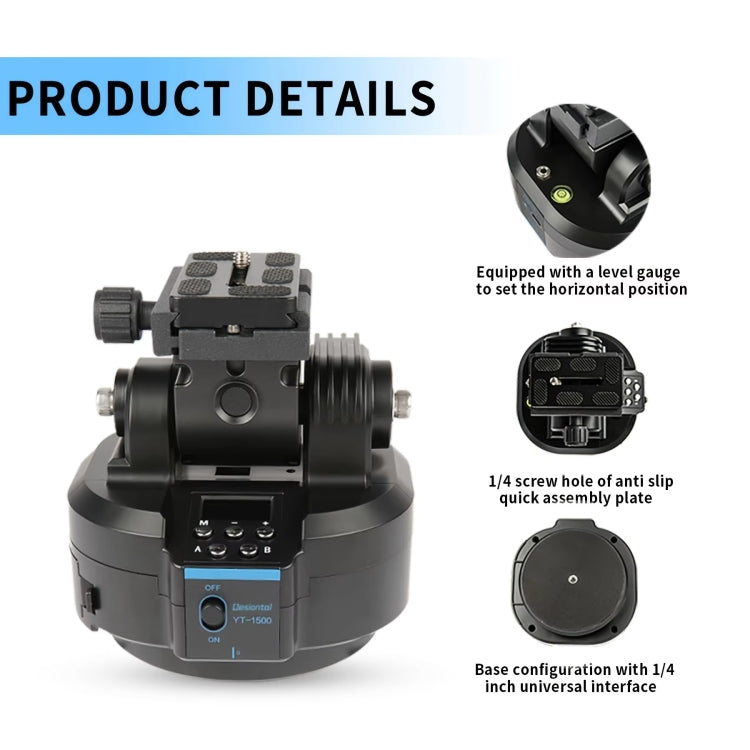 Desiontal YT-1500 Electric Gimbal Mobile Camera Live Streaming Panoramic Stabiliser With Rocker Rotation(Standard) - free shipping - PMC Jewellery - Order now!