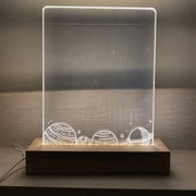 LED Light Solid Wood Luminous Base for Resin Art Acrylic Glass Lights Rectangular Slot 15cm(White Light)
