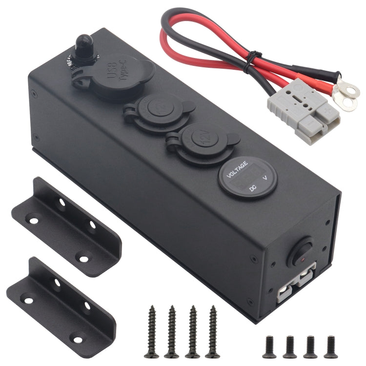 USB Voltmeter Cigarette Lighter Socket With Switch Power Box For Car And Ship, Model: AOS3515-50A-Z With 30CM Cable - Cigar Socket by PMC Jewellery | Online Shopping South Africa | PMC Jewellery | Buy Now Pay Later Mobicred