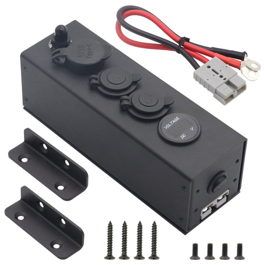 USB Voltmeter Cigarette Lighter Socket With Switch Power Box For Car And Ship, Model: AOS3515-50A-Z With 30CM Cable - Cigar Socket by PMC Jewellery | Online Shopping South Africa | PMC Jewellery | Buy Now Pay Later Mobicred
