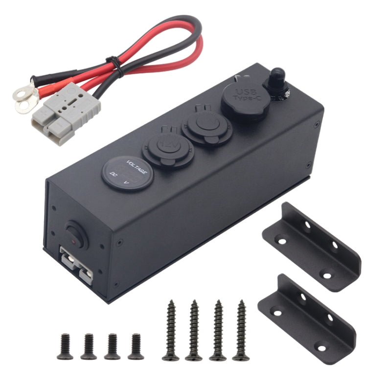 USB Voltmeter Cigarette Lighter Socket With Switch Power Box For Car And Ship, Model: AOS3515-50A-Z With 30CM Cable - Cigar Socket by PMC Jewellery | Online Shopping South Africa | PMC Jewellery | Buy Now Pay Later Mobicred