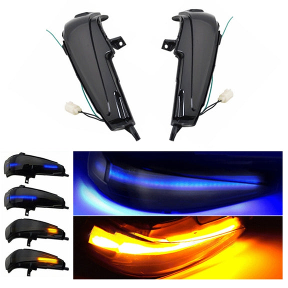 For Honda Civic MK8 Car Dynamic LED Water Flow Turn Signal Rearview Mirror Lights, Color: Blue Yellow Light