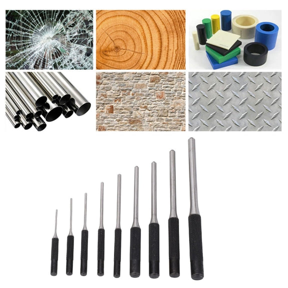 9-in-1 Heavy Duty Roll Pin Punch Set Round Punch Removal Tools, Spec: Canvas Packaging