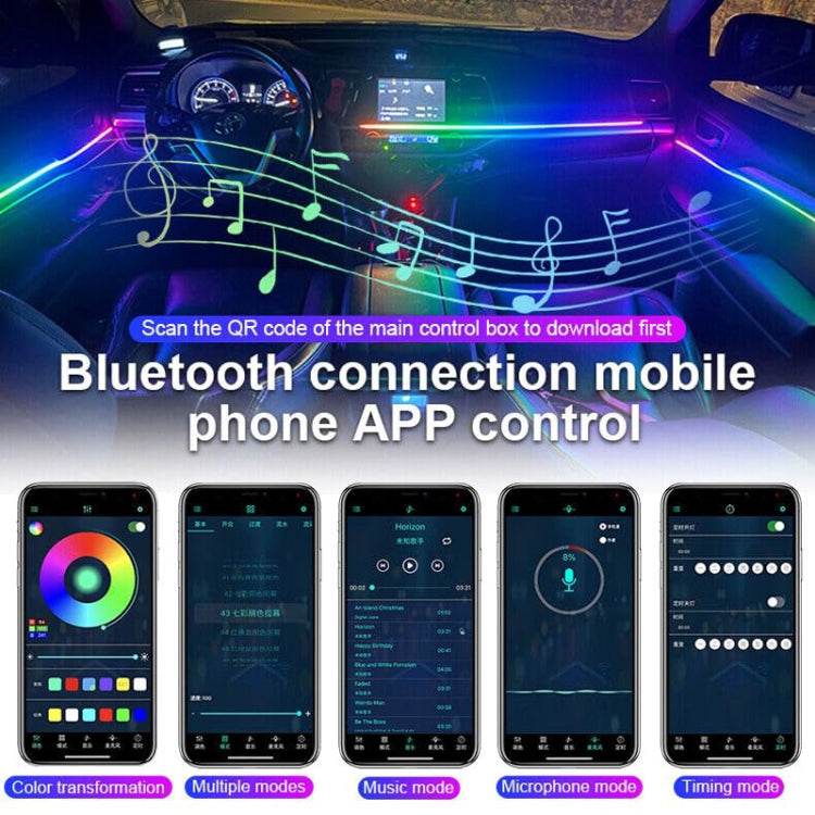 18 in 1 Car Hidden Acrylic LED Colorful Decorative Atmosphere Light Strip - Atmosphere lights by PMC Jewellery | Online Shopping South Africa | PMC Jewellery | Buy Now Pay Later Mobicred