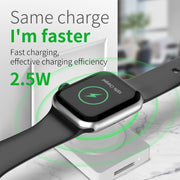S02 For Apple Watch Series USB Magnetic Watch Wireless Charger With Card Reader Function(Black)