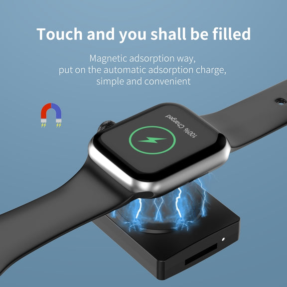 S02 For Apple Watch Series USB Magnetic Watch Wireless Charger With Card Reader Function(Black)