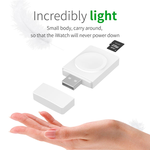 S02 For Apple Watch Series USB Magnetic Watch Wireless Charger With Card Reader Function(Black)