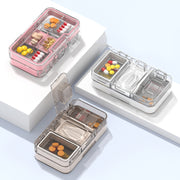 3 In 1 Double-layer Cutting and Grinding Medicine Box Travel Pill Organizer Case(Pink)