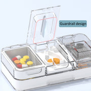 3 In 1 Double-layer Cutting and Grinding Medicine Box Travel Pill Organizer Case(White)
