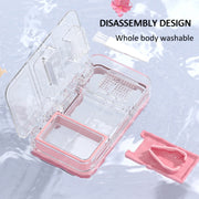 3 In 1 Double-layer Cutting and Grinding Medicine Box Travel Pill Organizer Case(Pink)