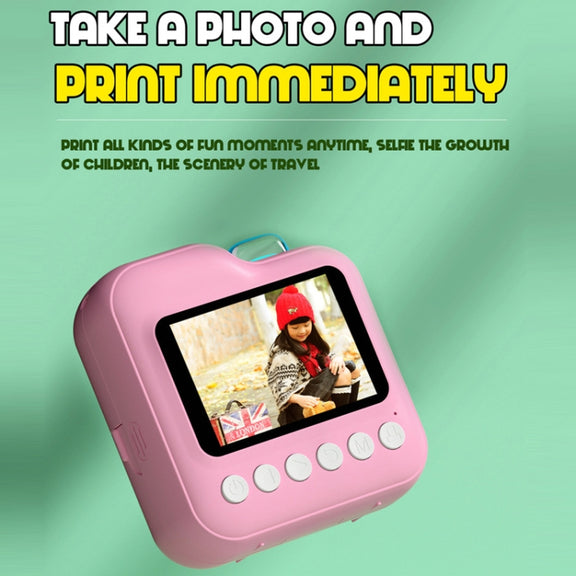 Mini Children High-Definition Printing Digital Camera, Color: Pink+64G TF Card