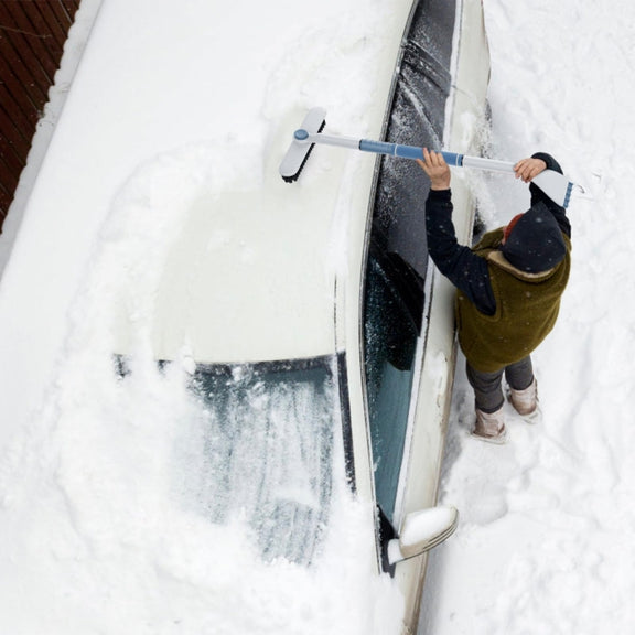 Multifunctional Car Defrosting Snow Shovel, Color: White Boxed
