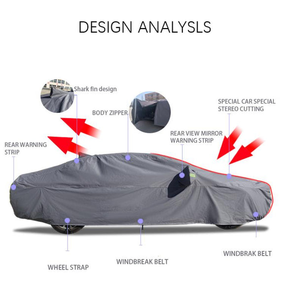 Sedan Car EVA Plus Velvet Thickened Heat Insulation Sunshade With Shark Fin, Size: L+ 4.75x1.75x1.5m