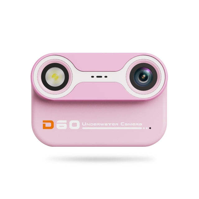 D60 3m Water-resistant 2K HD 10X 2.4-inch Outdoor Photo Video Recording Children Mini Camera(Pink)