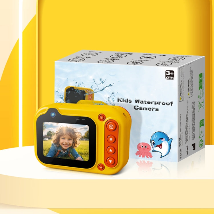 D60 3m Water-resistant 2K HD 10X 2.4-inch Outdoor Photo Video Recording Children Mini Camera(Yellow)