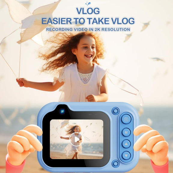 D60 3m Water-resistant 2K HD 10X 2.4-inch Outdoor Photo Video Recording Children Mini Camera(Yellow)