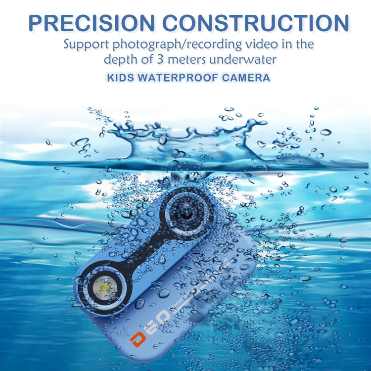 D60 3m Water-resistant 2K HD 10X 2.4-inch Outdoor Photo Video Recording Children Mini Camera(Yellow)
