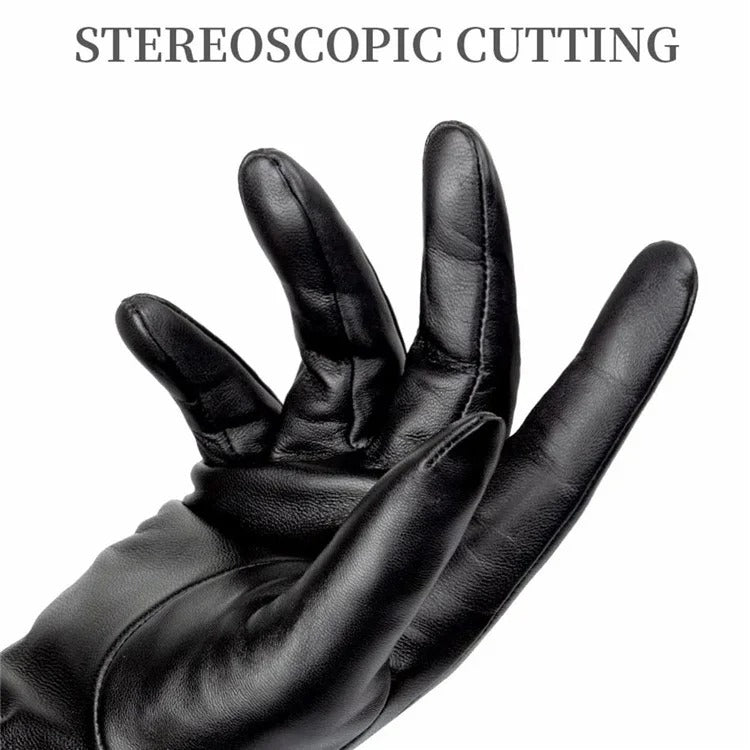 Women Sheepskin Wool Fleece Lined Windproof Warm Gloves Touchscreen Thick Snow Driving Gloves, Size: XL(Black) - Full Finger Gloves by PMC Jewellery | Online Shopping South Africa | PMC Jewellery | Buy Now Pay Later Mobicred