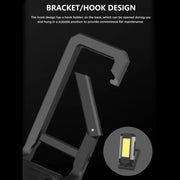 E-SMARTER K011 USB Rechargeable Repair Light With Magnet COB Strong Light Flashlight, Style: A Foldable Silver