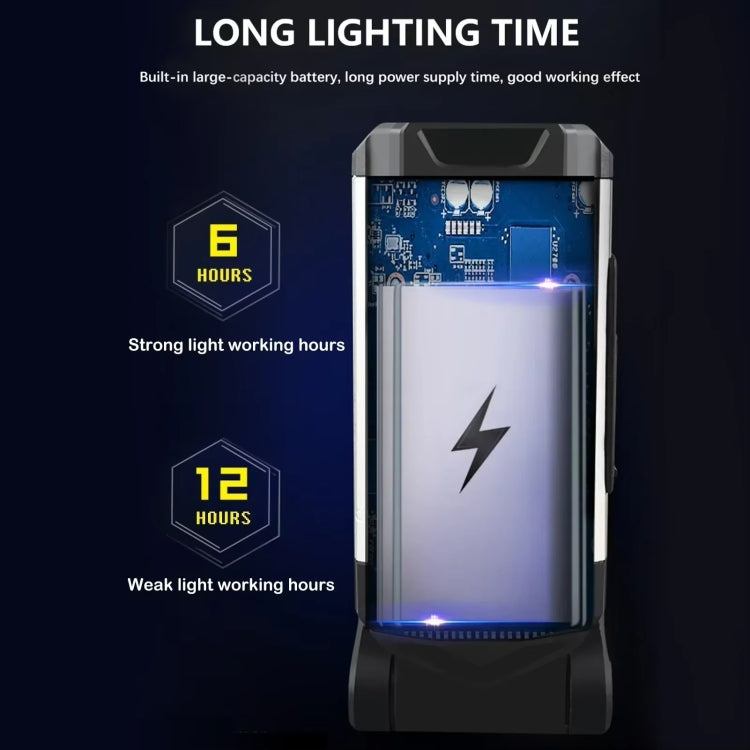 E-SMARTER K011 USB Rechargeable Repair Light With Magnet COB Strong Light Flashlight, Style: A Foldable Silver