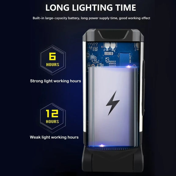 E-SMARTER K011 USB Rechargeable Repair Light With Magnet COB Strong Light Flashlight, Style: B Simple Silver