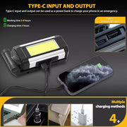 E-SMARTER K011 USB Rechargeable Repair Light With Magnet COB Strong Light Flashlight, Style: B Simple Red