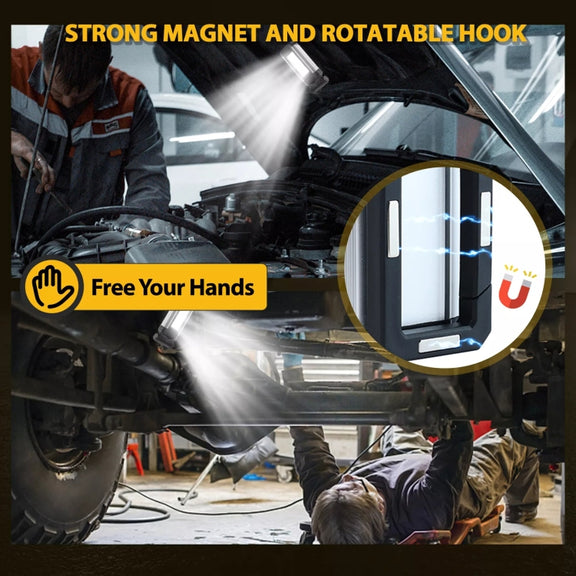 E-SMARTER K011 USB Rechargeable Repair Light With Magnet COB Strong Light Flashlight, Style: B Simple Silver