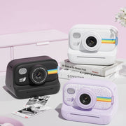 2.0-Inch LED Flash 1080P HD Recording Photo Printing Camera With 3-Rolls Paper, Color: Purple