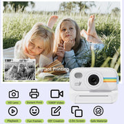 2.0-Inch LED Flash 1080P HD Recording Photo Printing Camera With 3-Rolls Paper, Color: Black