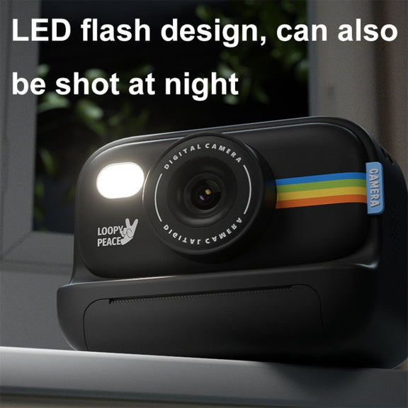 2.0-Inch LED Flash 1080P HD Recording Photo Printing Camera With 3-Rolls Paper, Color: White+32G