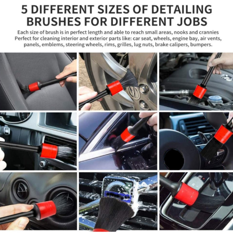 11pcs /Set Car Wash Cleaning Gap Detail Short Handle Brush(Red) - Car washing supplies by PMC Jewellery | Online Shopping South Africa | PMC Jewellery | Buy Now Pay Later Mobicred