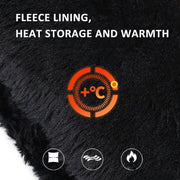 OZERO Women Sheepskin Warm Gloves with Fleece Lining Split Finger Elasticated Gloves, Size: L(Red Coffee)