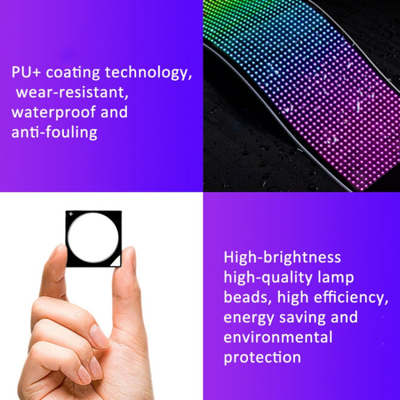 LED Flexible Screen Advertising  Large Screen Supports APP Bluetooth Control 69.4  x 7.6 Inch US Plug