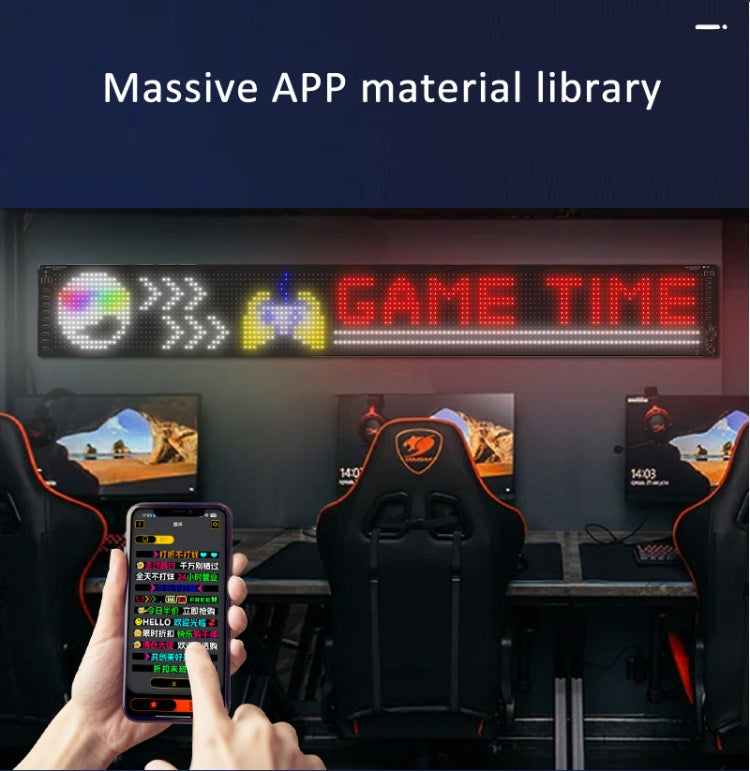 LED Flexible Screen Advertising  Large Screen Supports APP Bluetooth Control 69.4  x 7.6 Inch US Plug