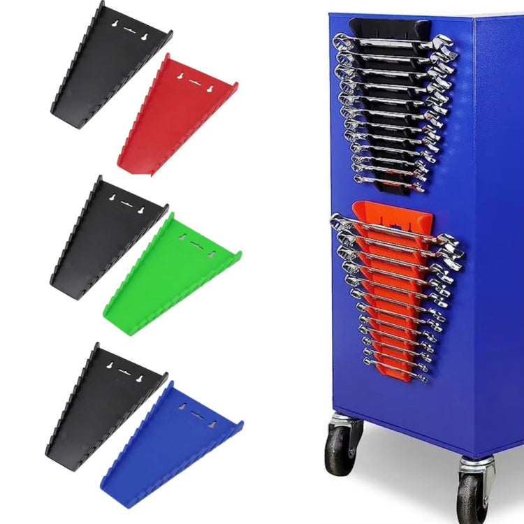 12-Slot Plastic Magnetic Removable Tray Wrench Storage Bracket(Black+Green)