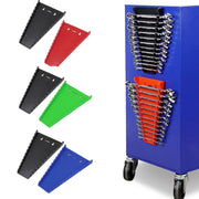 12-Slot Plastic Magnetic Removable Tray Wrench Storage Bracket(Black+Blue)