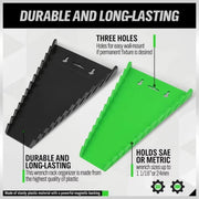 12-Slot Plastic Magnetic Removable Tray Wrench Storage Bracket(Black+Green)