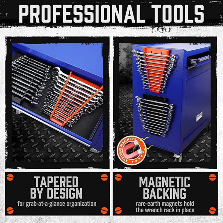 12-Slot Plastic Magnetic Removable Tray Wrench Storage Bracket(Black+Green) - Other Tools by PMC TechLife | Online Shopping South Africa | PMC TechLife | Buy Now Pay Later Mobicred