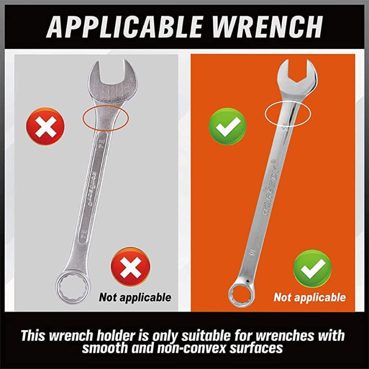 12-Slot Plastic Magnetic Removable Tray Wrench Storage Bracket(Black+Green) - Other Tools by PMC TechLife | Online Shopping South Africa | PMC TechLife | Buy Now Pay Later Mobicred