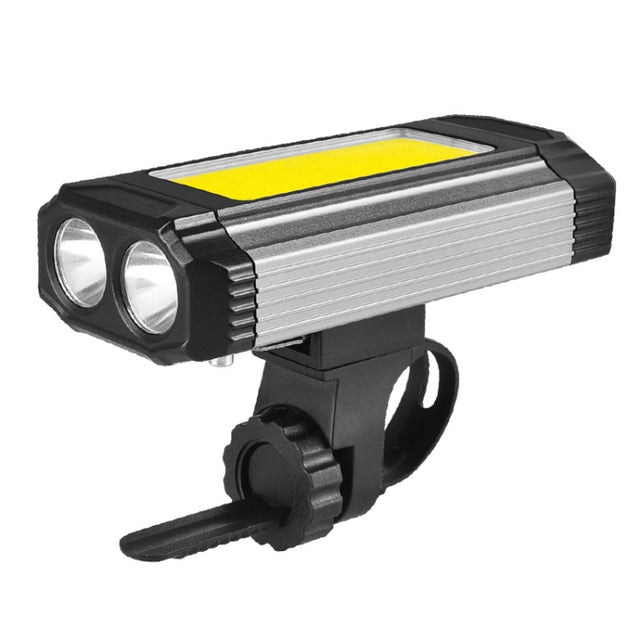 E-SMARTER K011 Bike LED Lamp USB Rechargeable Cycling Light COB Bright Flashlight(Silver)